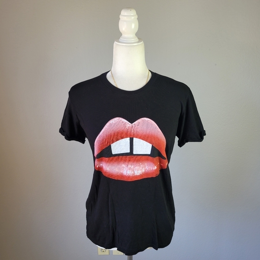 LAUREN MOSHI // Ltd Ed Edda short sleeve gap tooth lips soft vintage feel tee - Picture 4 of 12